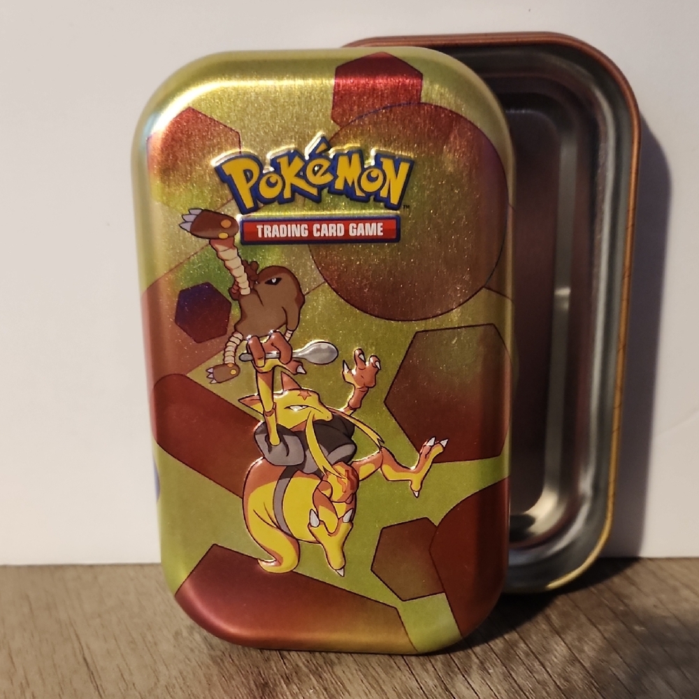 Pokemon Gold and Brown Trading Card Tin